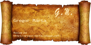 Gregor Márta névjegykártya